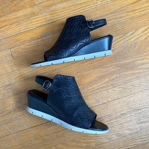 Hispaniola Joy Is A Choice Black Wedge Slingbacks